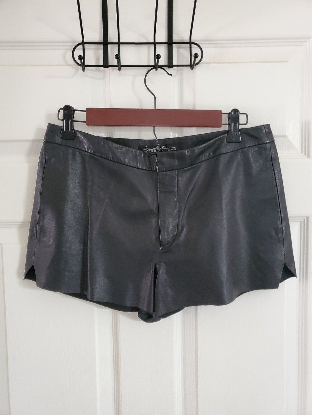 Allsaints Orsel Lambskin Leather Shorts NWT
